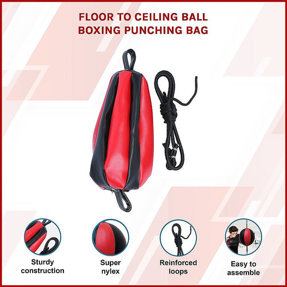 Floor to Ceiling Ball Boxing Punching Bag – Speed Reaction Training Equipment - RnR Galore