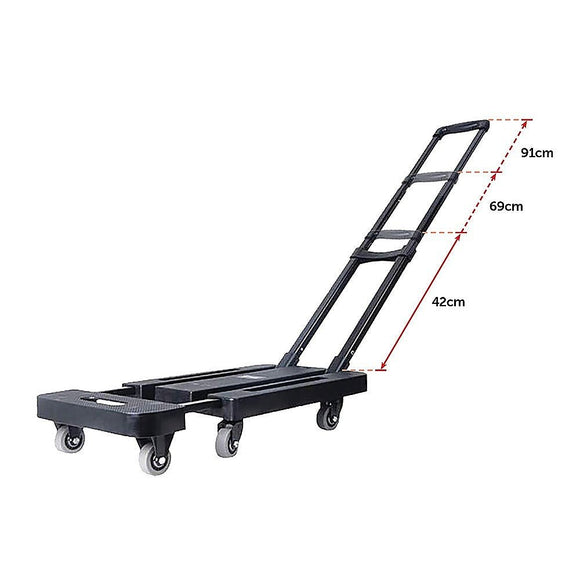 Foldable Hand Flatbed Trolley Cart 6 x 360 Degree Rotating Wheels with Maximum Load 200Kg - RnR Galore