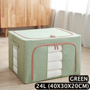 Foldable Storage Box Crushed Steel Frame Clothes Quilt Toys Organizer 24L - RnR Galore