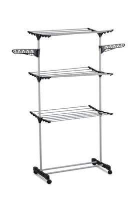 Folding 3 Tier Clothes Laundry Drying Rack with Stainless Steel Tubes for Indoor & Outdoor Home - RnR Galore