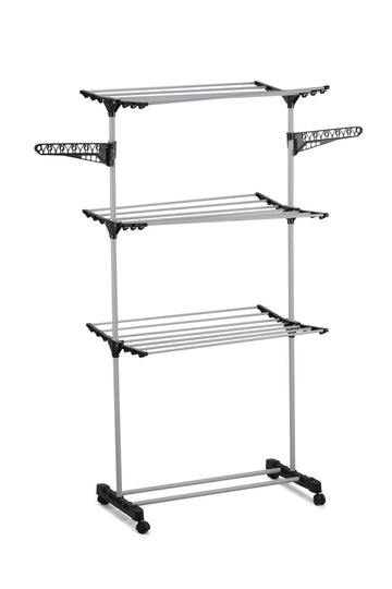 Folding 3 Tier Clothes Laundry Drying Rack with Stainless Steel Tubes for Indoor & Outdoor Home - RnR Galore