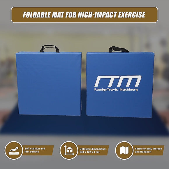 Folding Blue Exercise Mat – Gymnastics, Martial Arts, Yoga, Karate & Judo Training - RnR Galore