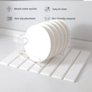 Folding Diatomaceous Earth Countertop Drain Mat - Quick Dry, Non - Slip & Easy Clean Absorbent Pad(white) - RnR Galore