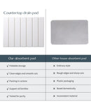 Folding Diatomaceous Earth Countertop Drain Mat - Quick Dry, Non - Slip & Easy Clean Absorbent Pad(white) - RnR Galore