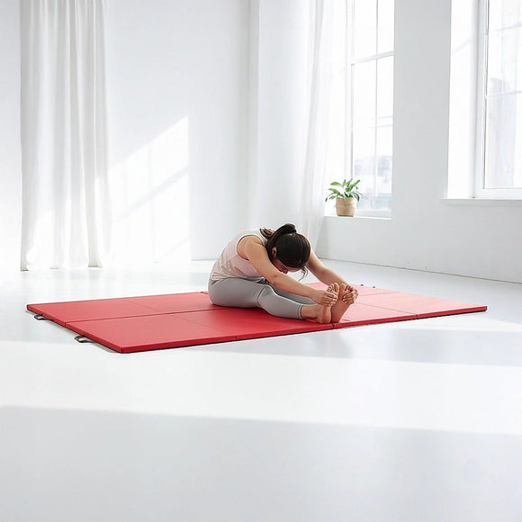 Folding Red Exercise Mat – Gymnastics, Martial Arts, Yoga, Karate & Judo Training - RnR Galore