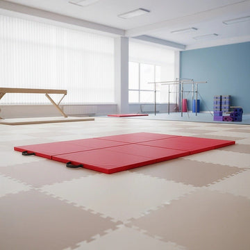 Folding Red Exercise Mat – Gymnastics, Martial Arts, Yoga, Karate & Judo Training - RnR Galore
