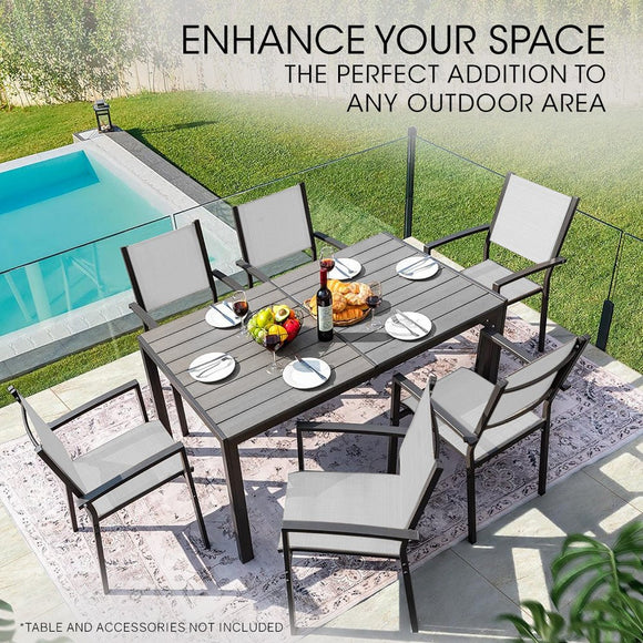 FORTIA 6pc Outdoor Dining Chair Set, for Outside - RnR Galore