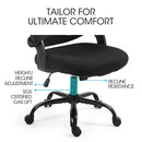 FORTIA Ergonomic Office Desk Chair, Coolmesh Fabric, Adjustable Recline, Black Mesh/Black Frame - RnR Galore