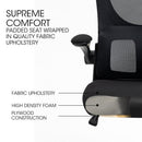 FORTIA Ergonomic Office Desk Chair, Lumbar Support, Mesh Fabric, Adjustable Headrest, Retractable Armrests, Black - RnR Galore