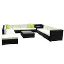 Gardeon 12PC Sofa Set with Storage Cover Outdoor Furniture Wicker - RnR Galore
