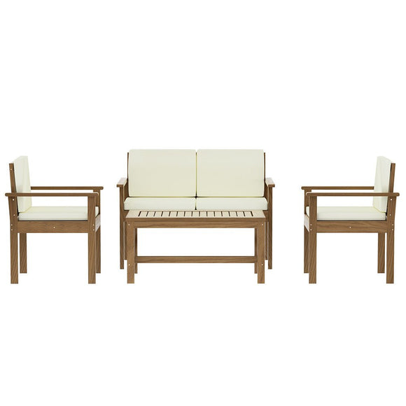 Gardeon 4 - Piece Outdoor Sofa Set Wooden Couch Lounge Setting - RnR Galore