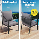 Gardeon 4 Seater Outdoor Sofa Set 4PCS Table Chair Setting Patio Furniture - RnR Galore