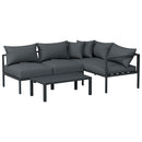 Gardeon 4 Seater Outdoor Sofa Set Aluminium Patio Furniture Setting 4PC Charcoal - RnR Galore