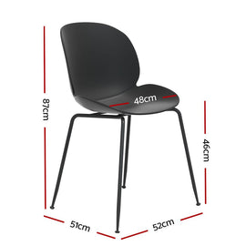 Gardeon 4PC Outdoor Dining Chairs Lounge Chair Patio Garden Furniture Black - RnR Galore