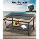Gardeon 4PCS Outdoor Sofa Set Wicker Harp Chair Table Garden Furniture Grey - RnR Galore