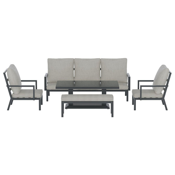 Gardeon 5 - Piece Outdoor Furniture Setting Table Chair Set Aluminium Sofa 7 - Seater - RnR Galore