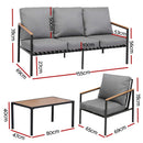 Gardeon 5 Seater Outdoor Sofa Set 4PCS Table Chair Garden Bench Patio Furniture - RnR Galore