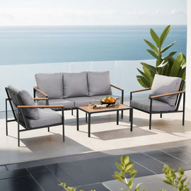 Gardeon 5 Seater Outdoor Sofa Set 4PCS Table Chair Garden Bench Patio Furniture - RnR Galore