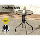 Gardeon 5PC Bistro Set Outdoor Table and Chairs Stackable Outdoor Furniture Black - RnR Galore