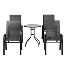 Gardeon 5PC Bistro Set Outdoor Table and Chairs Stackable Outdoor Furniture Black - RnR Galore
