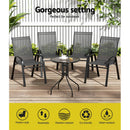 Gardeon 5PC Bistro Set Outdoor Table and Chairs Stackable Outdoor Furniture Black - RnR Galore