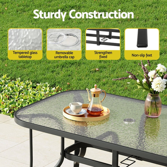 Gardeon 5PC Outdoor Dining Set Table and Chairs Patio Furniture Bistro Set Garden Black - RnR Galore