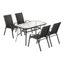 Gardeon 5PC Outdoor Dining Set Table and Chairs Patio Furniture Bistro Set Garden Black - RnR Galore