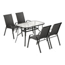 Gardeon 5PC Outdoor Dining Set Table and Chairs Patio Furniture Bistro Set Garden Black - RnR Galore