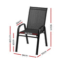 Gardeon 6PC Outdoor Dining Chairs Stackable Lounge Chair Patio Furniture Black - RnR Galore