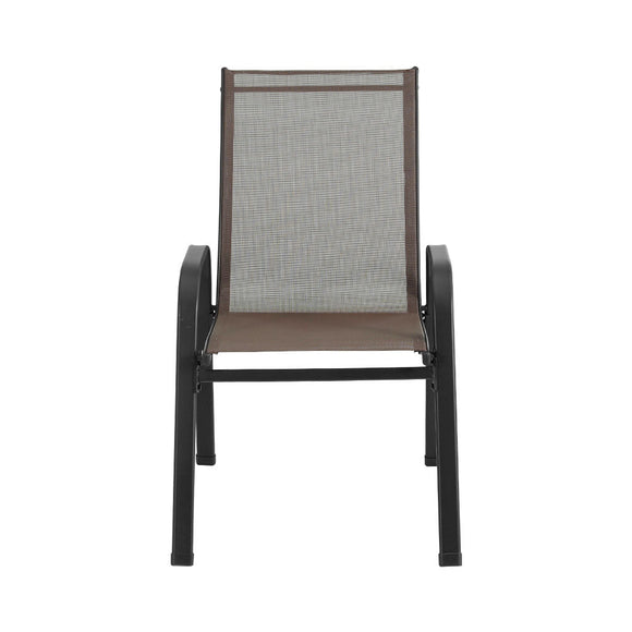 Gardeon 6PC Outdoor Dining Chairs Stackable Lounge Chair Patio Furniture Brown - RnR Galore