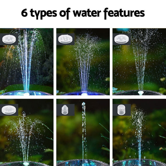 Gardeon Floating Solar Pond Water Fountain Pump Outdoor Fountains LED Light - RnR Galore