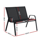 Gardeon Garden Bench Seat Steel Outdoor Patio Park Lounge Backyard Chair Black - RnR Galore
