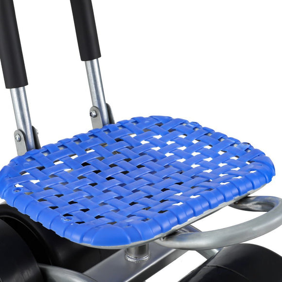 Gardeon Garden Stool Seat Foldable with Wheels Blue - RnR Galore