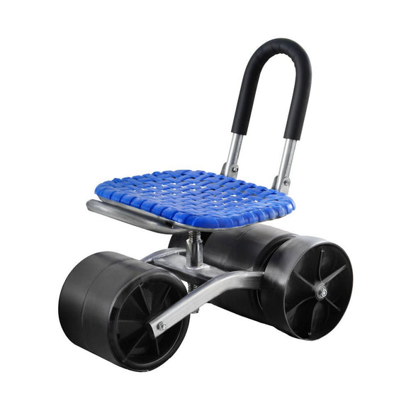 Gardeon Garden Stool Seat Foldable with Wheels Blue - RnR Galore