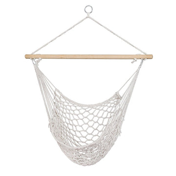 Gardeon Hammock Chair Outdoor Hanging Camping Mesh Indoor Cream - RnR Galore