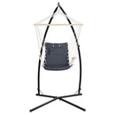 Gardeon Hammock Chair with Steel Stand Armrest Outdoor Hanging Grey - RnR Galore