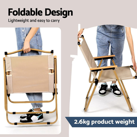 Gardeon Outdoor Camping Chairs Portable Folding Beach Chair Patio Furniture - RnR Galore