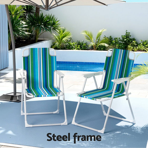 Gardeon Outdoor Chairs Folding Camping Chair Steel Portable Patio Furniture - RnR Galore