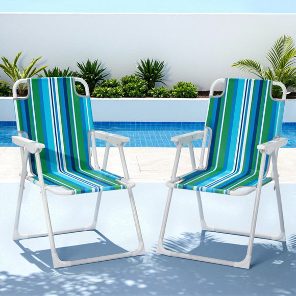Gardeon Outdoor Chairs Folding Camping Chair Steel Portable Patio Furniture - RnR Galore