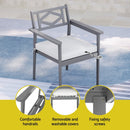 Gardeon Outdoor Dining Set 5 Piece Wooden Table Chairs Setting Grey - RnR Galore