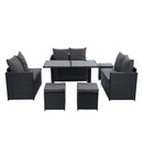 Gardeon Outdoor Dining Set Sofa Lounge Setting Chairs Table Ottoman Black Cover - RnR Galore