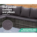 Gardeon Outdoor Furniture Dining Setting Sofa Set Lounge Wicker 9 Seater Mixed Grey - RnR Galore