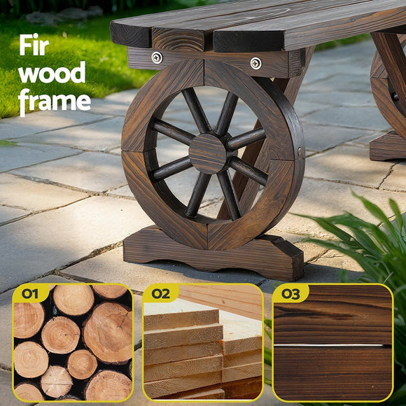 Gardeon Outdoor Garden Bench Seat Wooden Patio Furniture Wagon Dining Chair - RnR Galore
