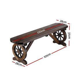 Gardeon Outdoor Garden Bench Seat Wooden Patio Furniture Wagon Dining Chair - RnR Galore