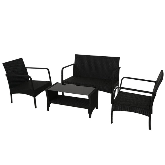 Gardeon Outdoor Sofa Set Lounge Setting Wicker Table and Chairs Garden Patio Furniture - RnR Galore