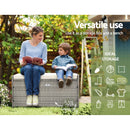 Gardeon Outdoor Storage Bench Box Wicker Garden Sheds Tools Cushion Patio Furniture Grey - RnR Galore