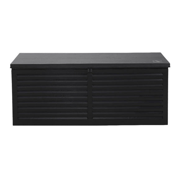 Gardeon Outdoor Storage Box 390L Container Lockable Garden Bench Shed Tools Toy All Black - RnR Galore