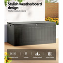 Gardeon Outdoor Storage Box 830L Container Lockable Garden Bench Tool Shed Black - RnR Galore
