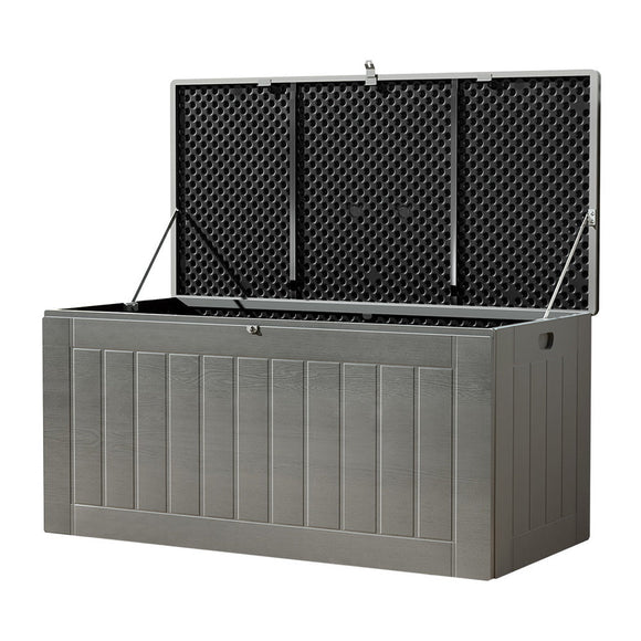 Gardeon Outdoor Storage Box 830L Container Lockable Garden Bench Tool Shed Black - RnR Galore