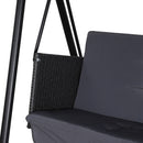 Gardeon Outdoor Swing Chair Garden Bench Furniture Canopy 3 Seater Rattan Grey - RnR Galore